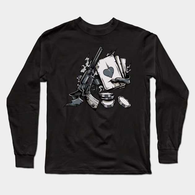 Six Shooter Long Sleeve T-Shirt by SerialWordAbuser